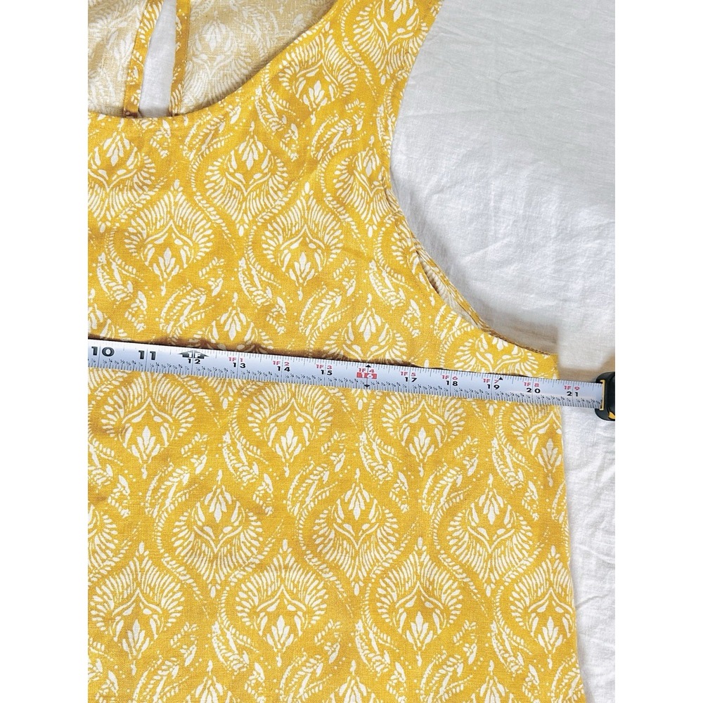 Sigrid Olsen Womens Tunic Dress Mustard Yellow Sleeveless XL Linen Pockets - Picture 5 of 8